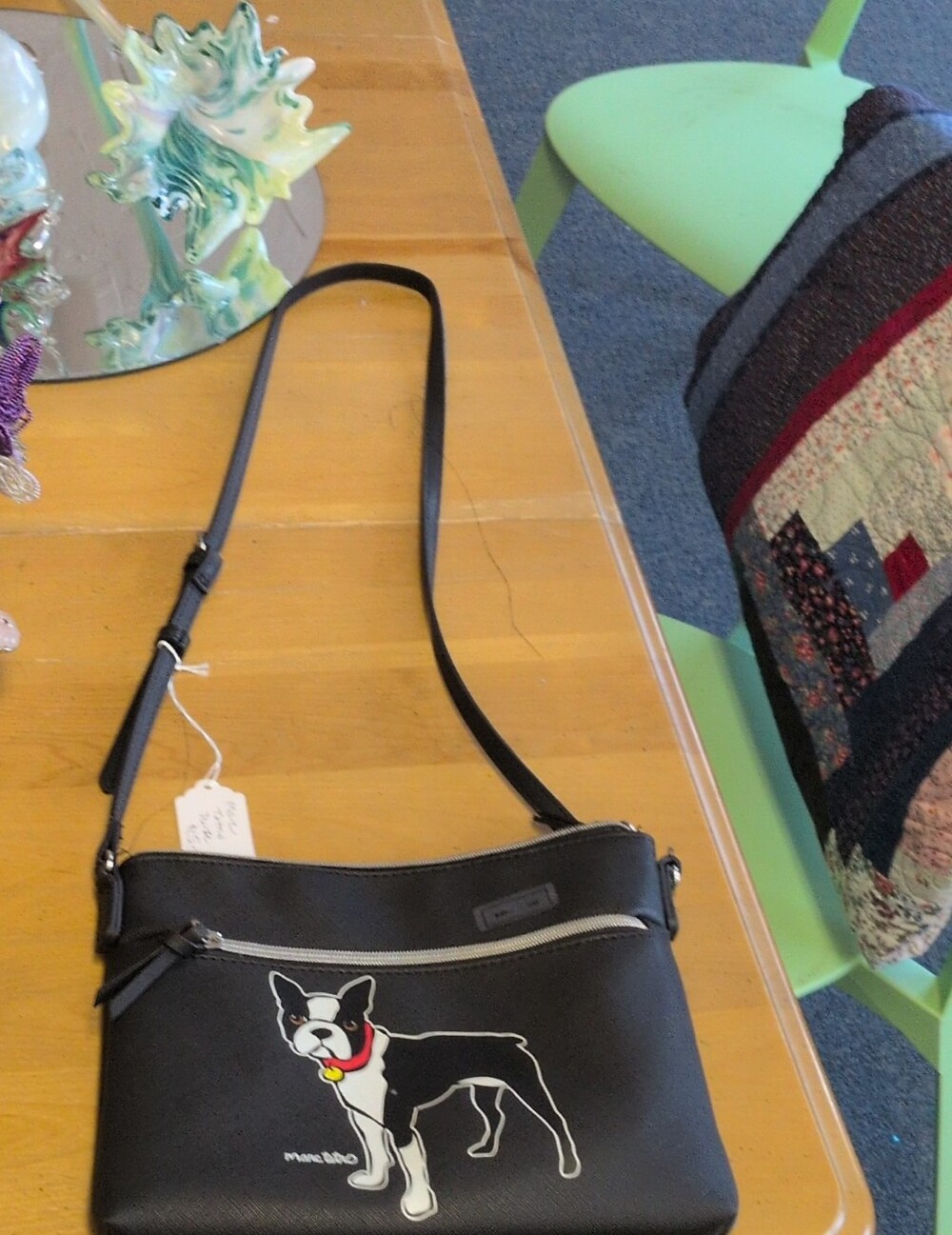 Marc Tetro Black Crossbody Bag Boston Terrier Accent